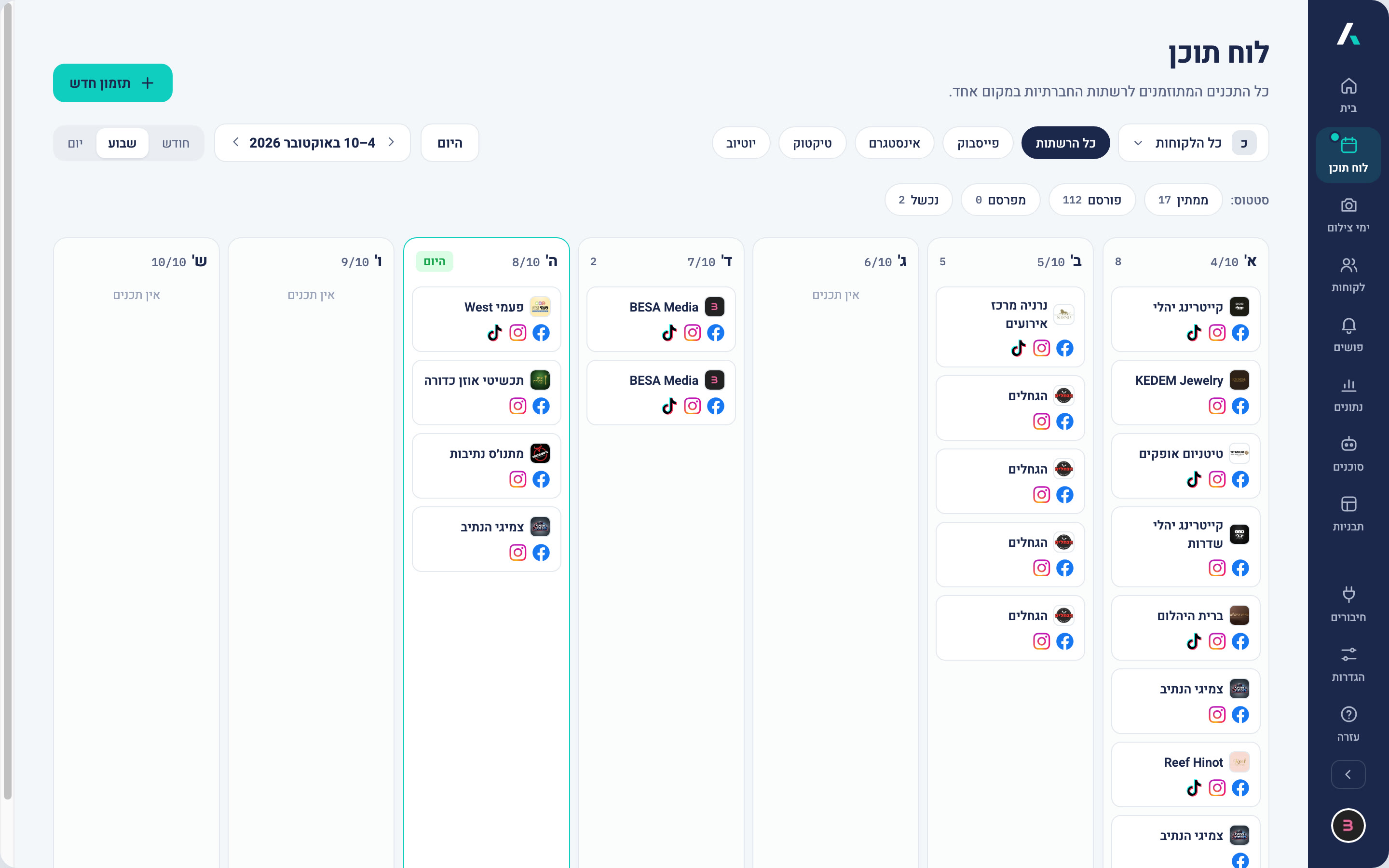 Content calendar